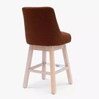 Tabouret de bar pivotant rembourré, hauteur comptoir, orange rouille, 26 po