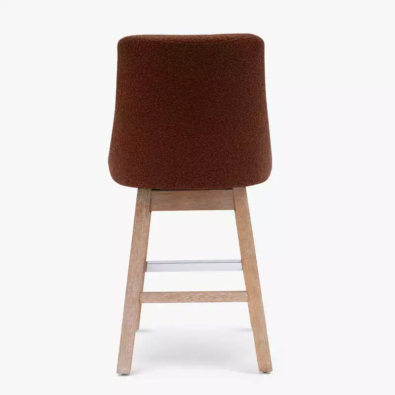26 Upholstered Swivel Counter Height Bar Stool, Rust Orange