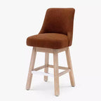 Tabouret de bar pivotant rembourré, hauteur comptoir, orange rouille, 26 po