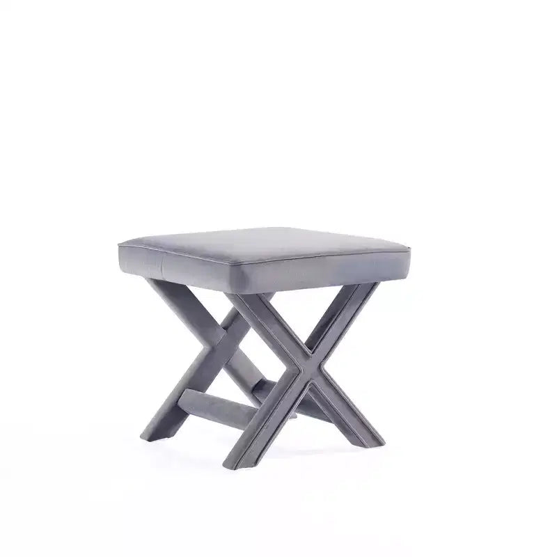 Velvet Upholstered Ottoman