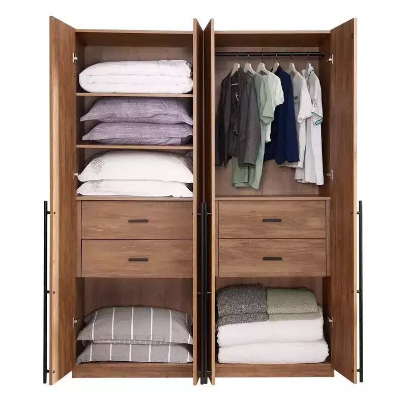 2pc 4 Door 5 Shelf Module Wardrobe