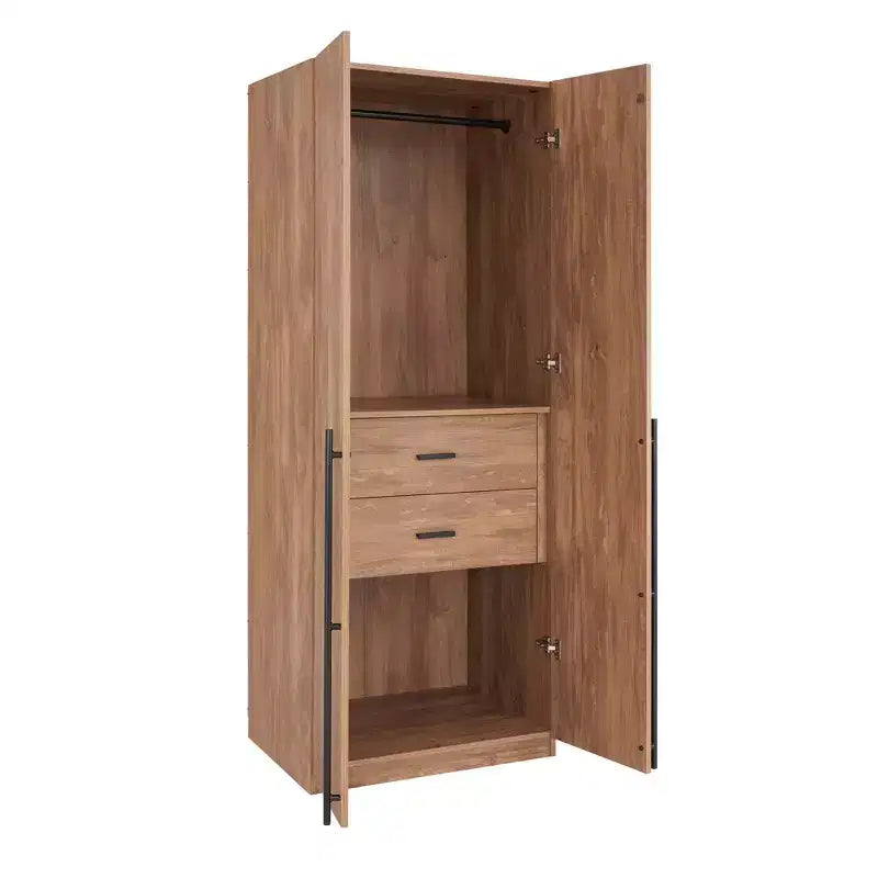 2pc 4 Door 5 Shelf Module Wardrobe