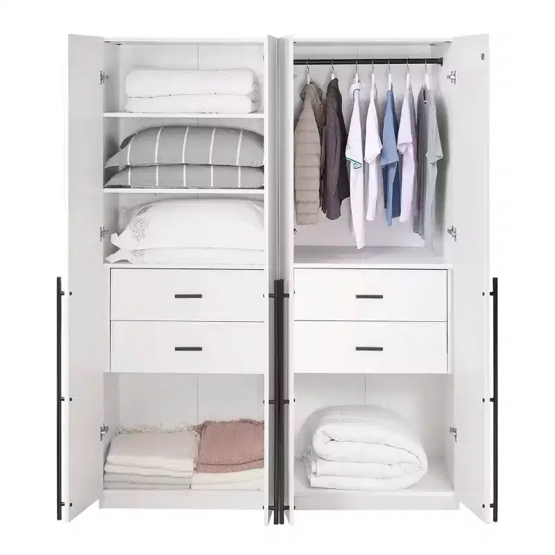 2pc 4 Door 5 Shelf Module Wardrobe
