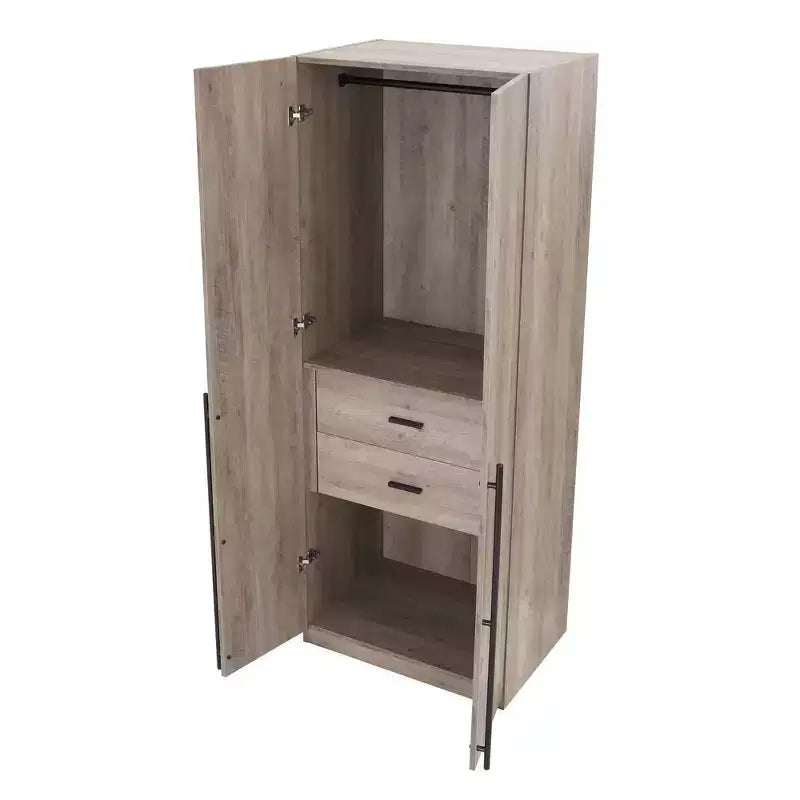 2pc 4 Door 5 Shelf Module Wardrobe