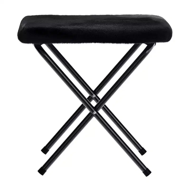 38 Oversize Portable Faux Fur Folding Saucer Moon Chair with Folding Ottoman for Dorm and Bedroom