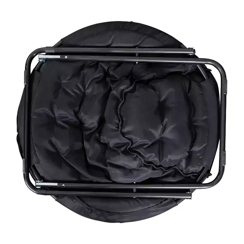 38 Oversize Portable Faux Fur Folding Saucer Moon Chair with Folding Ottoman for Dorm and Bedroom