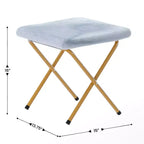 Fauteuil lune pliant surdimensionné de 38 po en fausse fourrure avec pouf pliant pour dortoir et chambre