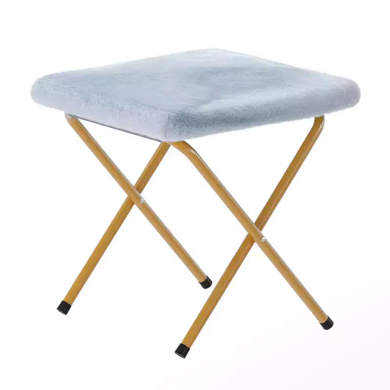 38 Oversize Portable Faux Fur Folding Saucer Moon Chair with Folding Ottoman for Dorm and Bedroom