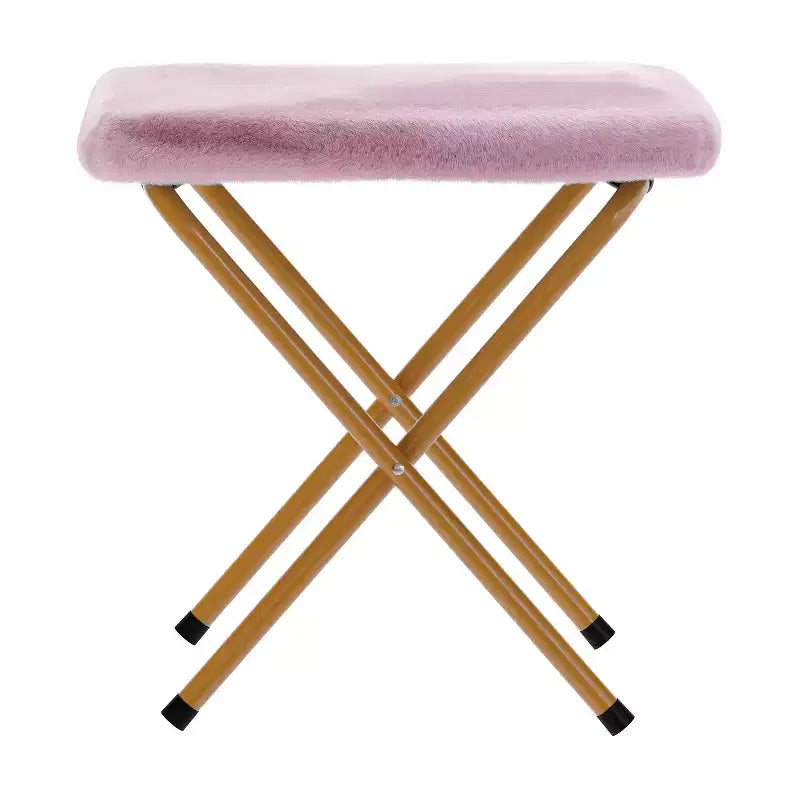 38 Oversize Portable Faux Fur Folding Saucer Moon Chair with Folding Ottoman for Dorm and Bedroom