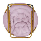 Fauteuil lune pliant surdimensionné de 38 po en fausse fourrure avec pouf pliant pour dortoir et chambre