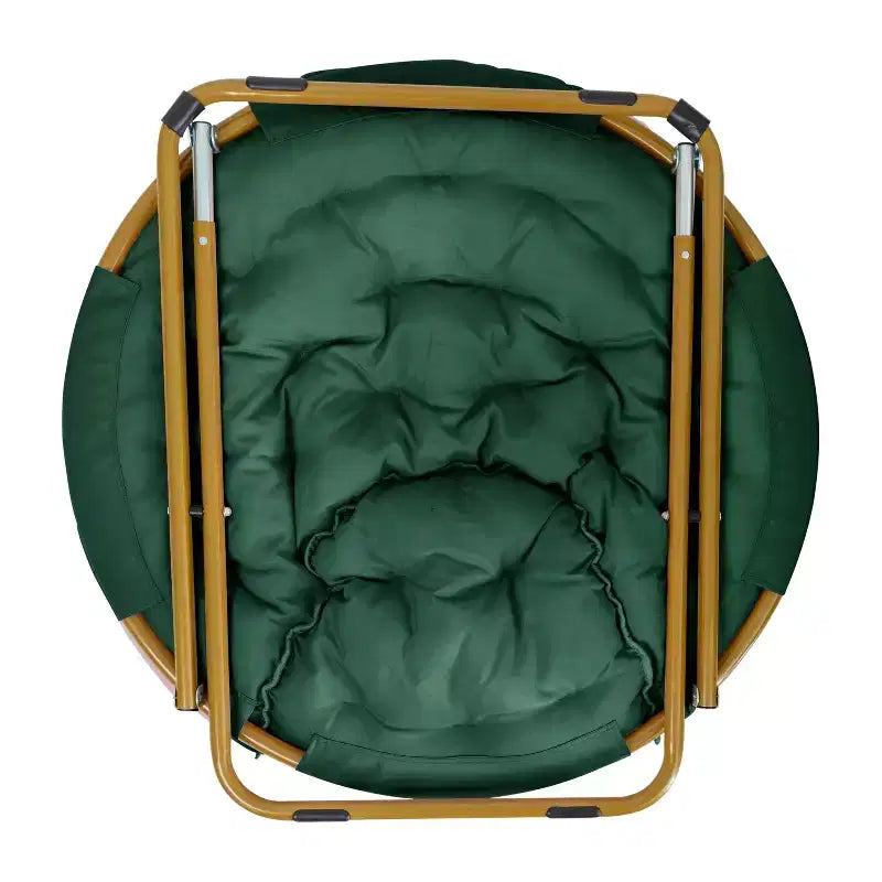 38 Oversize Portable Faux Fur Folding Saucer Moon Chair with Folding Ottoman for Dorm and Bedroom