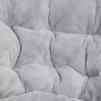 Fauteuil lune pliant surdimensionné de 38 po en fausse fourrure avec pouf pliant pour dortoir et chambre