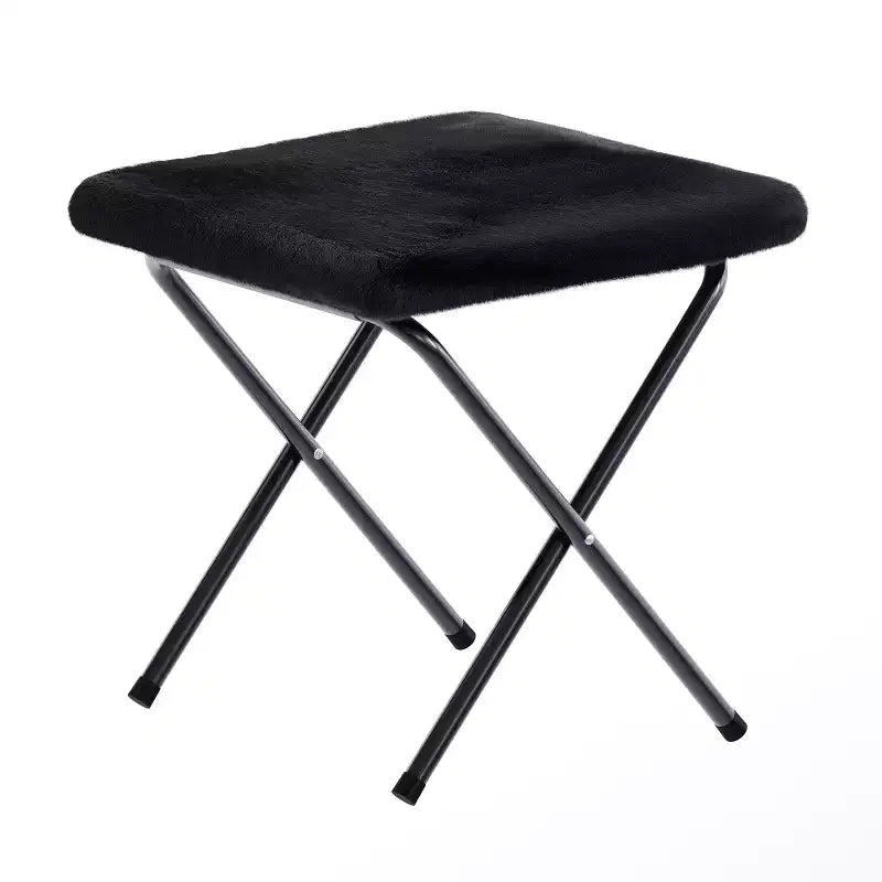 38 Oversize Portable Faux Fur Folding Saucer Moon Chair with Folding Ottoman for Dorm and Bedroom