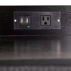 Table de chevet à 4 tiroirs avec station de charge, 2 ports USB et 1 prise, cadre en métal, plateau, tiroirs et poignées en bois d'ingénierie