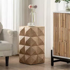 Retro Coffee Table, Modern Fashion Coffee Table Column Shape Wood Side Table for Living Room, Bedroom and Apartment Three-Dimensional
