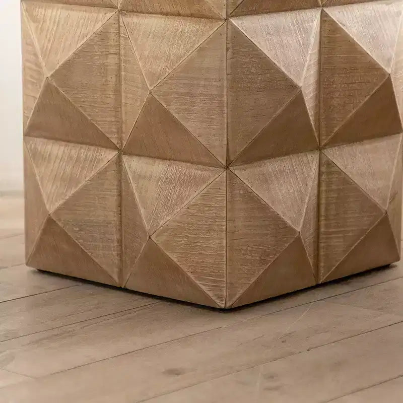 Retro Coffee Table, Modern Fashion Coffee Table Column Shape Wood Side Table for Living Room, Bedroom and Apartment Three-Dimensional
