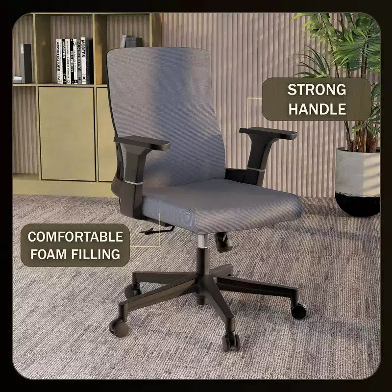 Ergonomic Mesh Office Chair - Breathable Lumbar Support - Adjustable Swivel & Tilt Computer Desk Chair