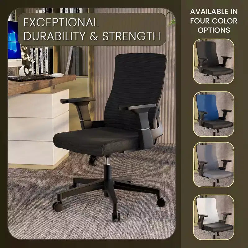Ergonomic Mesh Office Chair - Breathable Lumbar Support - Adjustable Swivel & Tilt Computer Desk Chair