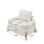 Fauteuil d'appoint en velours de 117 cm avec pouf, fauteuil de canapé en velours côtelé de style moderne du milieu du siècle et repose-pieds, fauteuil club rembourré à accoudoirs ronds