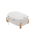 Fauteuil d'appoint en velours de 117 cm avec pouf, fauteuil de canapé en velours côtelé de style moderne du milieu du siècle et repose-pieds, fauteuil club rembourré à accoudoirs ronds