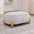 Fauteuil d'appoint en velours de 117 cm avec pouf, fauteuil de canapé en velours côtelé de style moderne du milieu du siècle et repose-pieds, fauteuil club rembourré à accoudoirs ronds