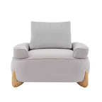 Fauteuil d'appoint en velours de 117 cm avec pouf, fauteuil de canapé en velours côtelé de style moderne du milieu du siècle et repose-pieds, fauteuil club rembourré à accoudoirs ronds