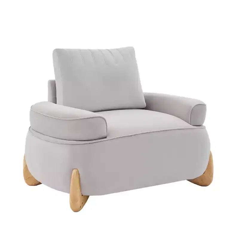 46.06'' Velvet Accent Chair with Ottoman, Mid Century Modern Corduroy Sofa Armchair and Footrest ,Upholstered Club Tub Arms Chair