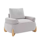 Fauteuil d'appoint en velours de 117 cm avec pouf, fauteuil de canapé en velours côtelé de style moderne du milieu du siècle et repose-pieds, fauteuil club rembourré à accoudoirs ronds