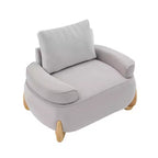 Fauteuil d'appoint en velours de 117 cm avec pouf, fauteuil de canapé en velours côtelé de style moderne du milieu du siècle et repose-pieds, fauteuil club rembourré à accoudoirs ronds