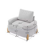 Fauteuil d'appoint en velours de 117 cm avec pouf, fauteuil de canapé en velours côtelé de style moderne du milieu du siècle et repose-pieds, fauteuil club rembourré à accoudoirs ronds