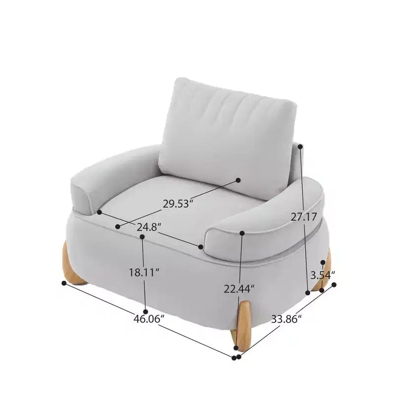 46.06'' Velvet Accent Chair with Ottoman, Mid Century Modern Corduroy Sofa Armchair and Footrest ,Upholstered Club Tub Arms Chair