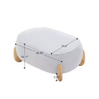 Fauteuil d'appoint en velours de 117 cm avec pouf, fauteuil de canapé en velours côtelé de style moderne du milieu du siècle et repose-pieds, fauteuil club rembourré à accoudoirs ronds