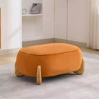Fauteuil d'appoint en velours de 117 cm avec pouf, fauteuil de canapé en velours côtelé de style moderne du milieu du siècle et repose-pieds, fauteuil club rembourré à accoudoirs ronds