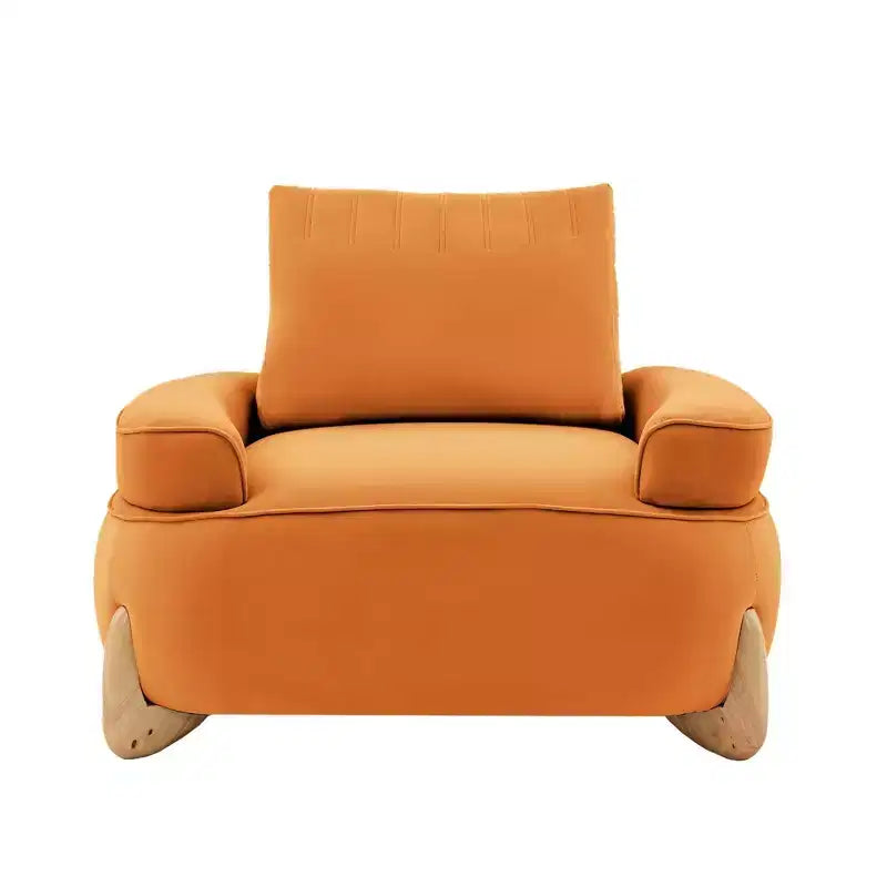 46.06'' Velvet Accent Chair with Ottoman, Mid Century Modern Corduroy Sofa Armchair and Footrest ,Upholstered Club Tub Arms Chair