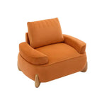Fauteuil d'appoint en velours de 117 cm avec pouf, fauteuil de canapé en velours côtelé de style moderne du milieu du siècle et repose-pieds, fauteuil club rembourré à accoudoirs ronds