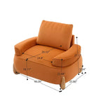 Fauteuil d'appoint en velours de 117 cm avec pouf, fauteuil de canapé en velours côtelé de style moderne du milieu du siècle et repose-pieds, fauteuil club rembourré à accoudoirs ronds