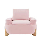 Fauteuil d'appoint en velours de 117 cm avec pouf, fauteuil de canapé en velours côtelé de style moderne du milieu du siècle et repose-pieds, fauteuil club rembourré à accoudoirs ronds