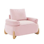Fauteuil d'appoint en velours de 117 cm avec pouf, fauteuil de canapé en velours côtelé de style moderne du milieu du siècle et repose-pieds, fauteuil club rembourré à accoudoirs ronds