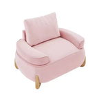 Fauteuil d'appoint en velours de 117 cm avec pouf, fauteuil de canapé en velours côtelé de style moderne du milieu du siècle et repose-pieds, fauteuil club rembourré à accoudoirs ronds
