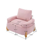 Fauteuil d'appoint en velours de 117 cm avec pouf, fauteuil de canapé en velours côtelé de style moderne du milieu du siècle et repose-pieds, fauteuil club rembourré à accoudoirs ronds