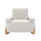 Fauteuil d'appoint en velours de 117 cm avec pouf, fauteuil de canapé en velours côtelé de style moderne du milieu du siècle et repose-pieds, fauteuil club rembourré à accoudoirs ronds
