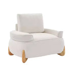 Fauteuil d'appoint en velours de 117 cm avec pouf, fauteuil de canapé en velours côtelé de style moderne du milieu du siècle et repose-pieds, fauteuil club rembourré à accoudoirs ronds