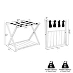 de porte-bagages métallique pliable 2/4 pour valise, porte-chaussures pour chambre d'hôtel avec étagère