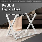 de porte-bagages métallique pliable 2/4 pour valise, porte-chaussures pour chambre d'hôtel avec étagère