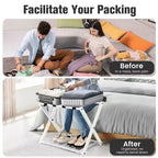 de porte-bagages métallique pliable 2/4 pour valise, porte-chaussures pour chambre d'hôtel avec étagère