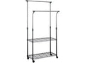 Giorgio Double Rod Clothes Rack - Chrome - Safavieh
