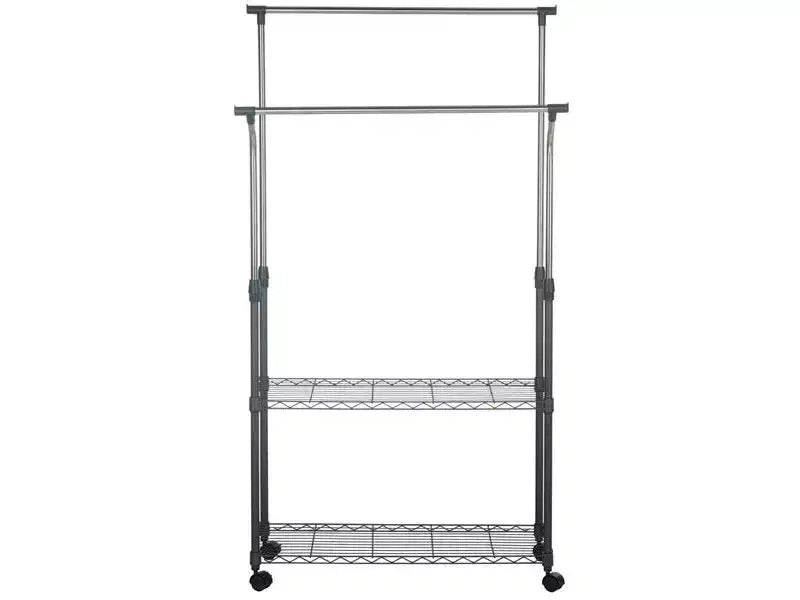 Double Rod Clothes Rack - Chrome