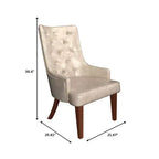 Chaise de salle à manger rembourrée en velours cuir avec haut dossier capitonné de losanges et pieds en bois d'hévéa teinté