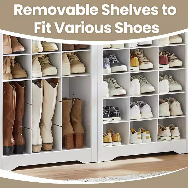 Shoe Storage Cabinet, 10 Tier Shoe Rack Organizer, Holds Up to 30 Pairs of Shoes, for Entryway Bedroom, 12.6 x 24.8 x 73.6 Inches