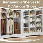 Meuble de Rangement pour Chaussures, Étagère à Chaussures à 10 Niveaux, Peut Contenir Jusqu'à 30 Paires de Chaussures, pour Entrée, Chambre, 32 x 63 x 187 cm